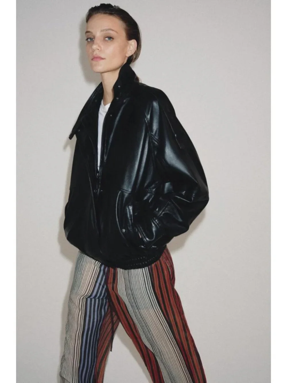 ZARA ZW COLLECTION STRIPED PAJAMA PANTS